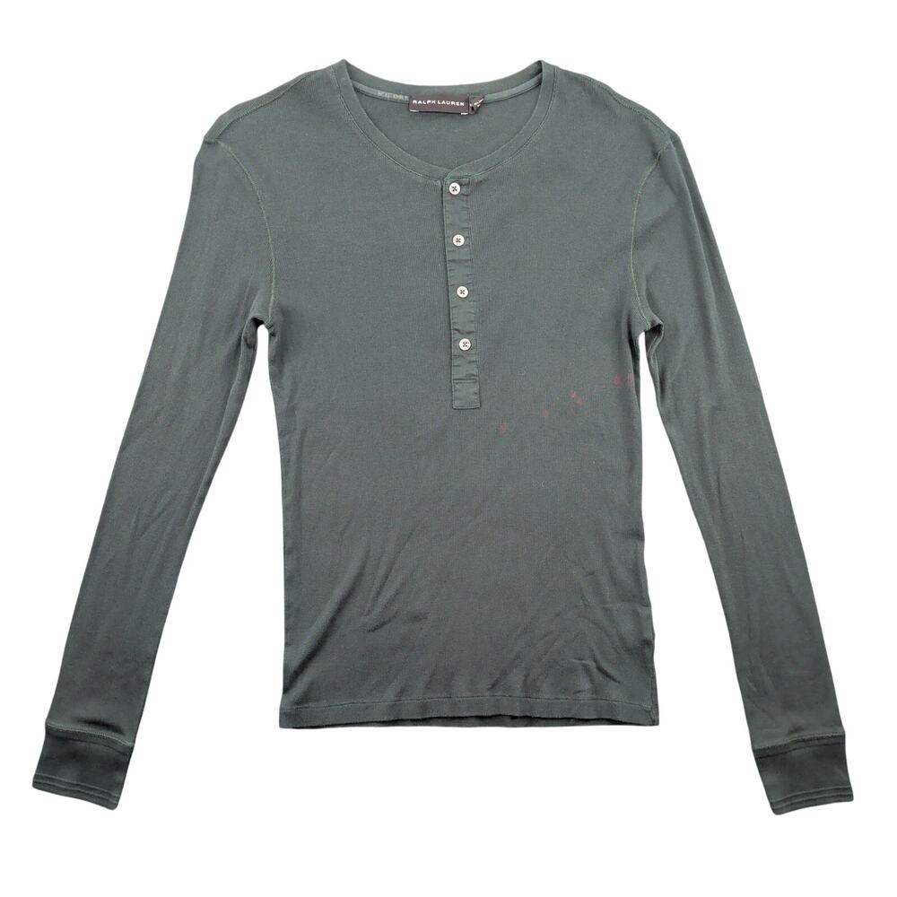 Ralph Lauren Black Label Y2K Slim Henley Shirt Men's Small Retro Workwear